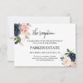 Uitstekende Herfst Bloemen Bruiloft Receptie Kaart (Voorkant)