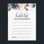 Uitstekende Herfst Bloemen Bucket List Kaarten<br><div class="desc">Deze prachtige herfst bloemenemmerlijstkaarten zijn de perfecte activiteit voor een tropische bruiloft receptie of vrijgezellenfeest. Het ontwerp toont handgetekende roze blos,  donkerblauw en marineachtige grillige bloemen,  inspirerende elegantie,  klasse en natuurlijke schoonheid. Bucket List teken wordt apart verkocht.</div>