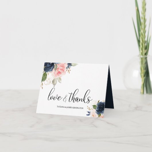 Uitstekende Herfst bloemenbruiloft dank u Bedankkaart (Voorkant)