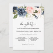 Uitstekende Herfst bloemenrepetitie diner Kaart (Voorkant)