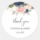 Uitstekende Herfst Floral Hartelijk dank voor uw v Ronde Sticker (Voorkant)