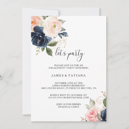 Uitstekende Herfst Floral Laten we feesten Kaart (Voorkant)