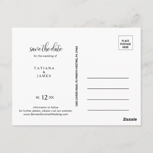 Uitstekende Herfst Floral Save the Date Briefkaart (Achterkant)