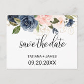 Uitstekende Herfst Floral Save the Date Kaart (Voorkant)