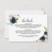 Uitstekende Herfst - Floral Wedding Details Invoeg Kaart (Voorkant)
