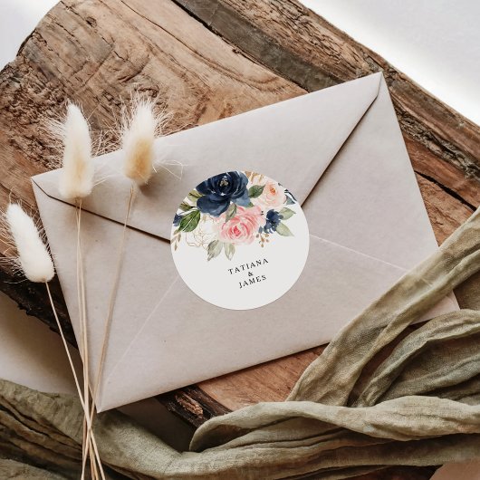 Uitstekende Herfst Floral Wedding Envelope-zegels Ronde Sticker