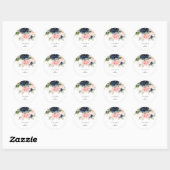 Uitstekende Herfst Floral Wedding Envelope-zegels Ronde Sticker (Vel)