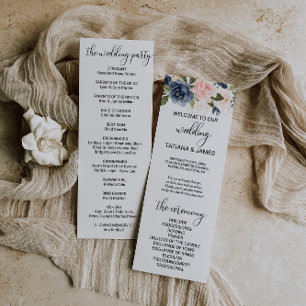 Uitstekende Herfst Floral Wedding Program Programmakaart