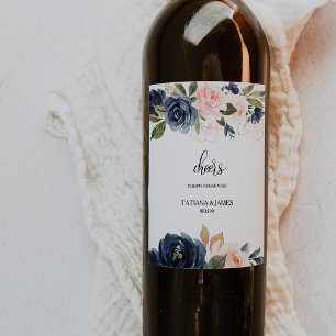Uitstekende Herfst Floral Wedding Wine Labels Wijn Etiket