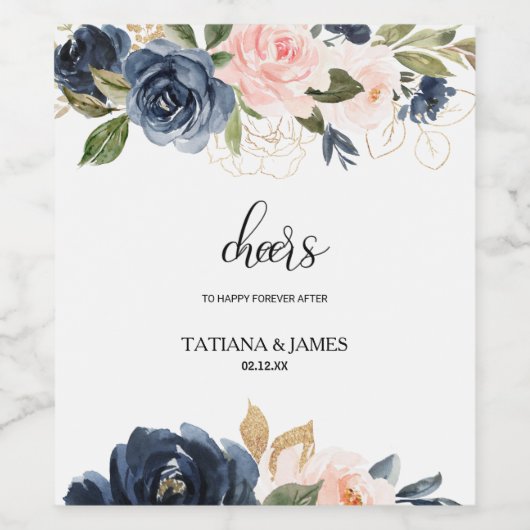 Uitstekende Herfst Floral Wedding Wine Labels Wijn Etiket (Enkel label)