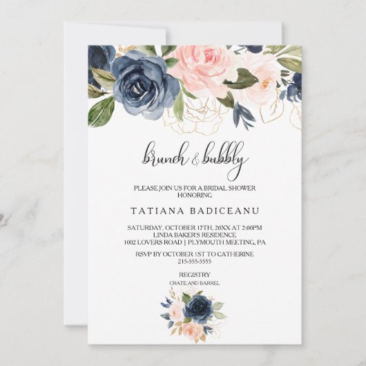 Uitstekende herfstbrunch en bruisende bruidsuitnod kaart (Voorkant)