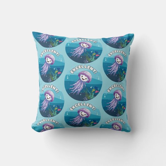 Uitstekende !, Jelly Fish Kussen (Voorkant)