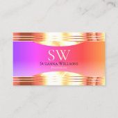 Uitstekende kleurrijke Rozen gouden randen en mono Visitekaartje (Voorkant)