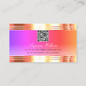 Uitstekende kleurrijke Rozen gouden randen en QR-c Visitekaartje (Achterkant)