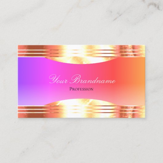 Uitstekende kleurrijke Rozen gouden randen en QR-c Visitekaartje (Voorkant)