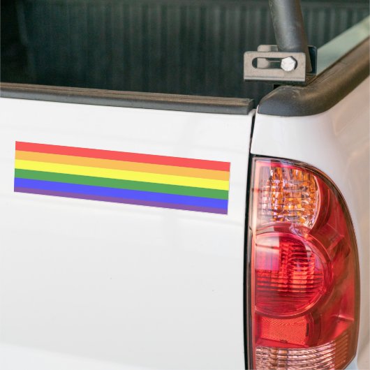 Uitstekende kwaliteit Rainbow Stripe heldere kleur Bumpersticker (Op Truck)