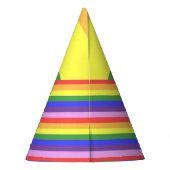 Uitstekende kwaliteit Rainbow Stripe heldere kleur Feesthoedjes (Achterkant)