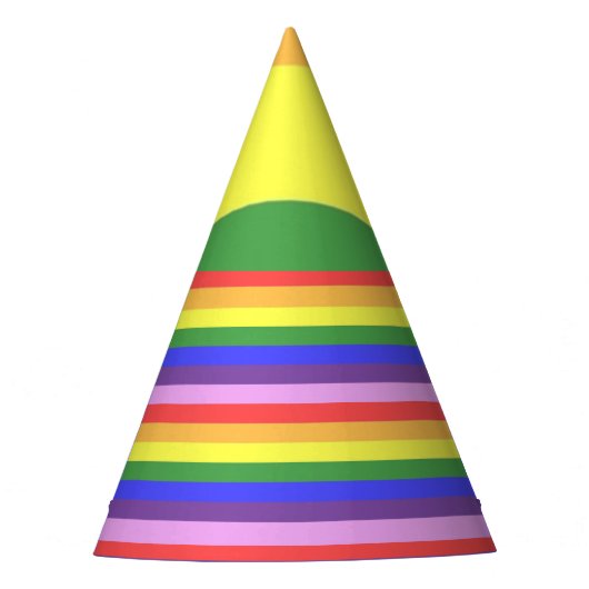 Uitstekende kwaliteit Rainbow Stripe heldere kleur Feesthoedjes (Voorkant)