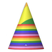 Uitstekende kwaliteit Rainbow Stripe heldere kleur Feesthoedjes (Links)