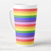 Uitstekende kwaliteit Rainbow Stripe heldere kleur Latte Mok (Linkerhoek)