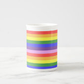 Uitstekende kwaliteit Rainbow Stripe heldere kleur Porselein Kop (Voorkant)