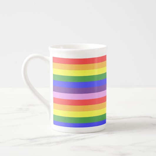 Uitstekende kwaliteit Rainbow Stripe heldere kleur Porselein Kop (Links)
