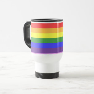 Uitstekende kwaliteit Rainbow Stripe heldere kleur Reisbeker