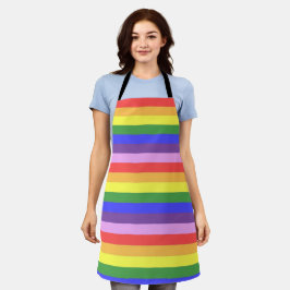 Uitstekende kwaliteit Rainbow Stripe heldere kleur Schort