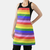 Uitstekende kwaliteit Rainbow Stripe heldere kleur Schort (Insitu)