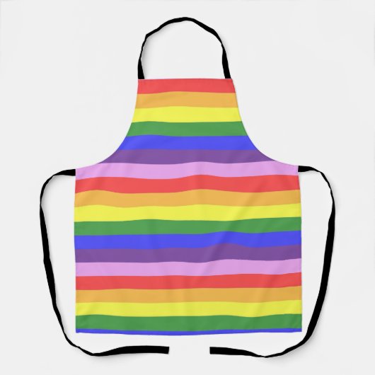 Uitstekende kwaliteit Rainbow Stripe heldere kleur Schort (Voorkant)