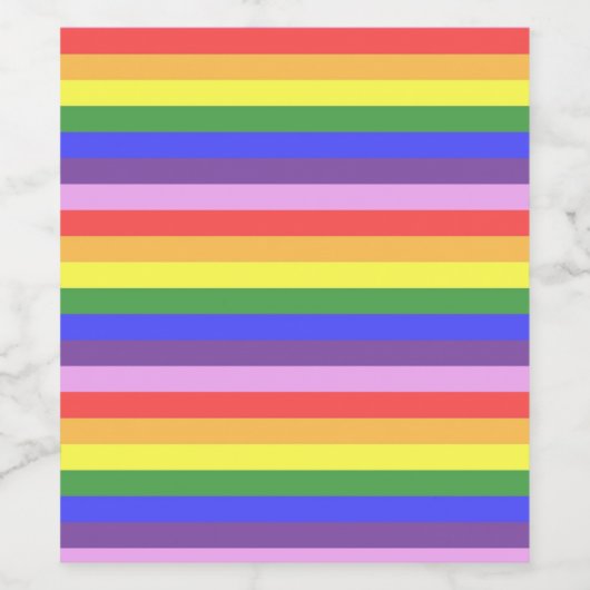 Uitstekende kwaliteit Rainbow Stripe heldere kleur Wijn Etiket (Enkel label)