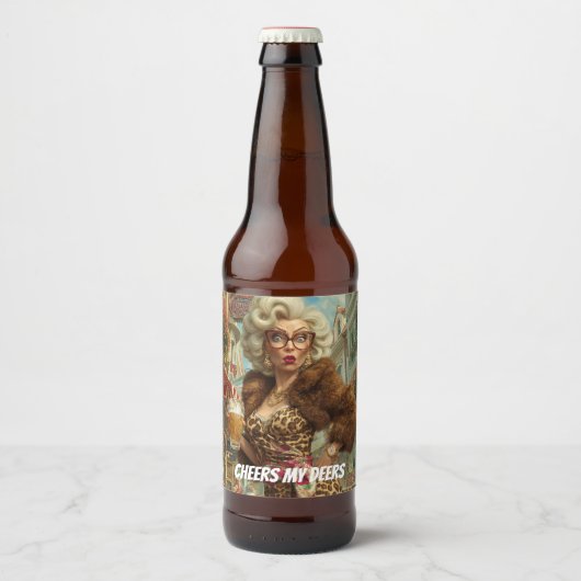 Uitstekende Leopard Lady Attitude Bier Etiket (Voorkant)