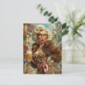 Uitstekende Leopard Lady Attitude Briefkaart (Staand voorkant)