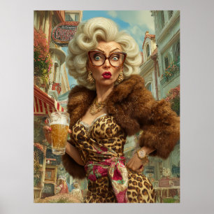 Uitstekende Leopard Lady Attitude Poster