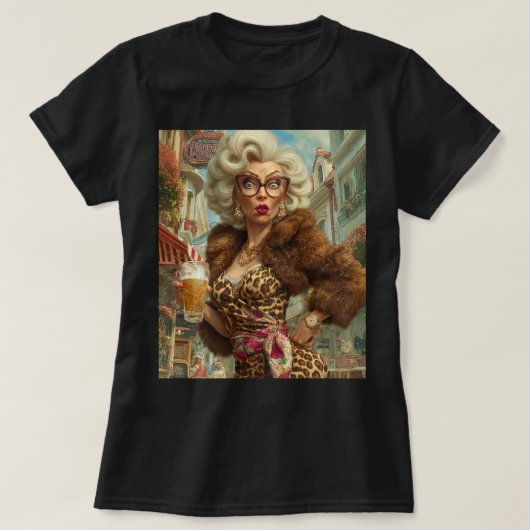 Uitstekende Leopard Lady Attitude T-shirt (Design voorkant)
