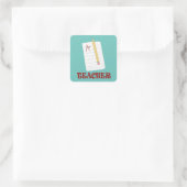 Uitstekende leraar vierkante sticker (Tas)