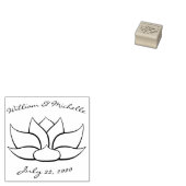 Uitstekende Lotus houten aankondigingsstempel Rubberstempel (Gestempeld)