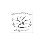 Uitstekende Lotus houten aankondigingsstempel Rubberstempel (Afrduk)