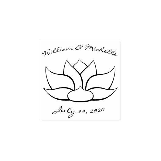 Uitstekende Lotus houten aankondigingsstempel Rubberstempel (Afrduk)