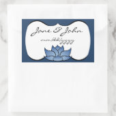 Uitstekende Lotus in Blauwe Sticker (Tas)
