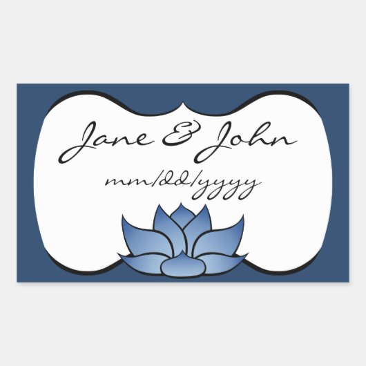 Uitstekende Lotus in Blauwe Sticker (Voorkant)