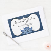 Uitstekende Lotus in Blauwe Sticker (Envelop)