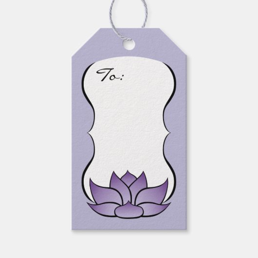 Uitstekende Lotus in Paarse Gift Label Cadeaulabel (Voorkant)