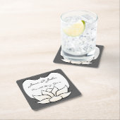 Uitstekende Lotus in Pewter en Witboek Onderzetter (Insitu)