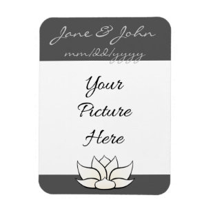 Uitstekende Lotus in Pewter en Witte Magneet