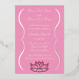 Uitstekende Lotus in Roze Folie Uitnodiging