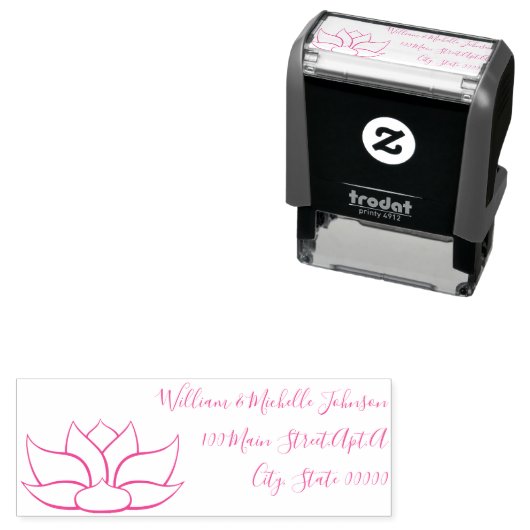 Uitstekende Lotus Self-Inking Adres Stempel (In situ)