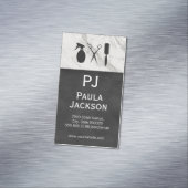 Uitstekende Luxe Textuur Monogram en Marmeren Afwe Magnetisch Visitekaartje (Voorbeeld)