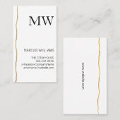 Uitstekende markering / Witte Slanke / Monogram Visitekaartje (Voorkant / Achterkant)