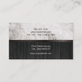 Uitstekende marmeren houten trim | kapper visitekaartje (Achterkant)